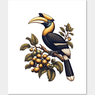 The Great Hornbill on Fig Tree, Vintage Posters and Art